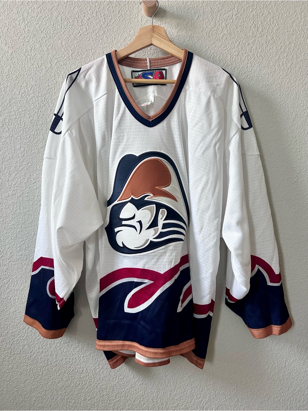 VTG SP MILWAUKEE ADMIRALS HOCKEY AHL Home Wave Shark Tooth Men's JERSEY TG/ XL